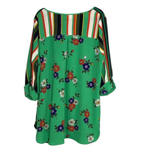 NWT Anthropologie Fig and Flower Tunic Top Women’s Size 3X Floral Stripe - Picture 3 of 6